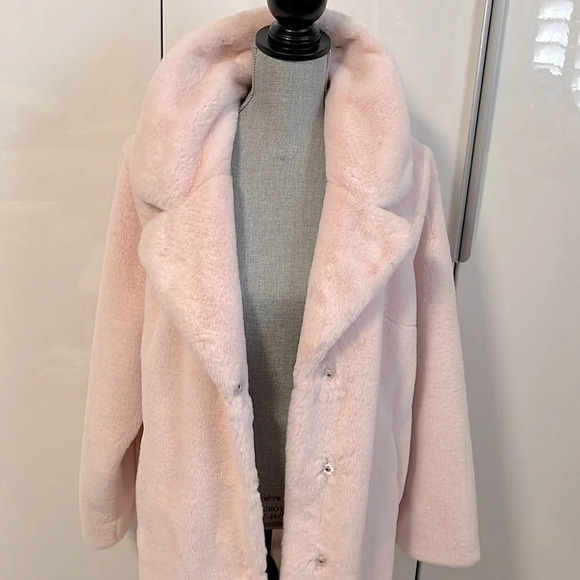 REGAL NWOT Faux Rabbit Fur Long Coat, Size L - Picture 8 of 13